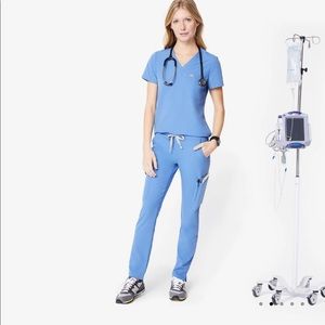 Figs Yola Scrub Pants Ceil Blue